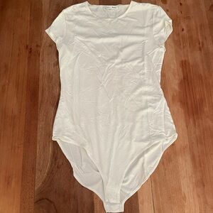 Reformation white bodysuit short sleeve